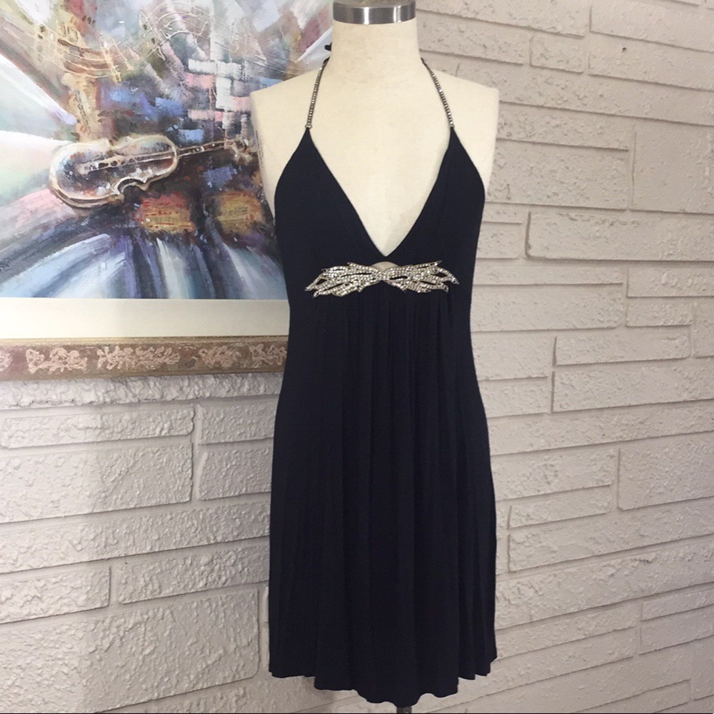 Forever 21 Rhinestone Appliqué Halter Top Dress